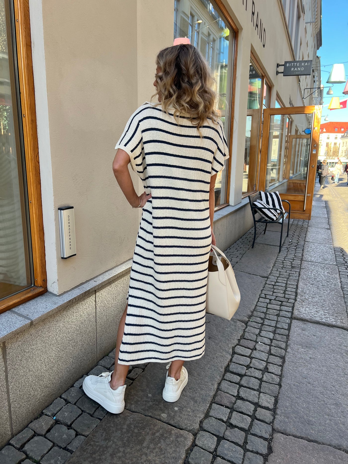 Cecilia dress offwhite/navy