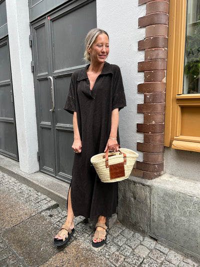 Frotté dress brown