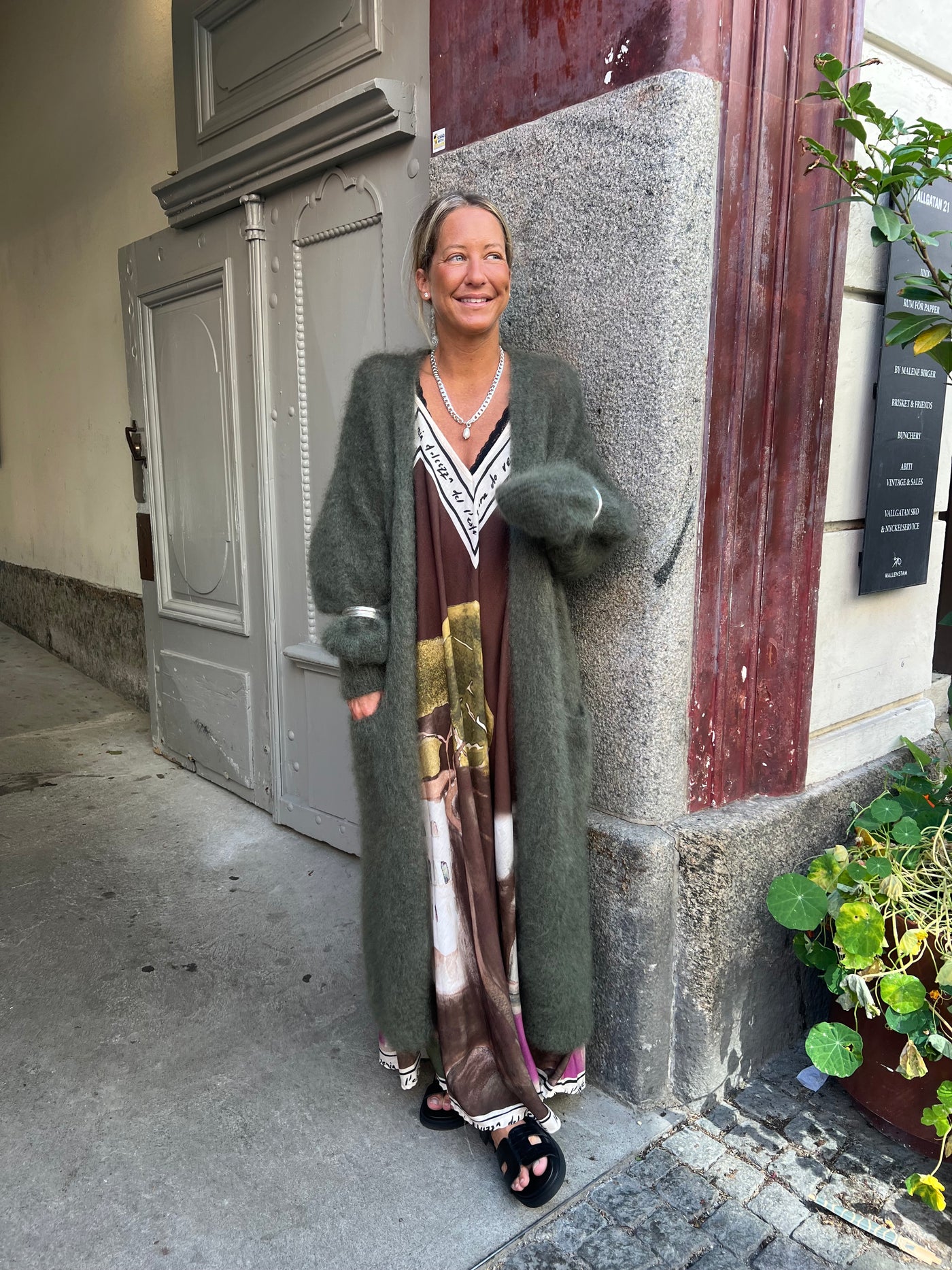 Roro mohair kofta Lång Green - 22313