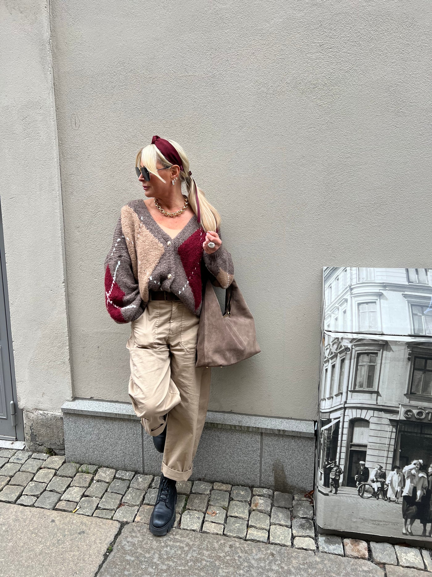 Pollini check cardigan Brown  31173