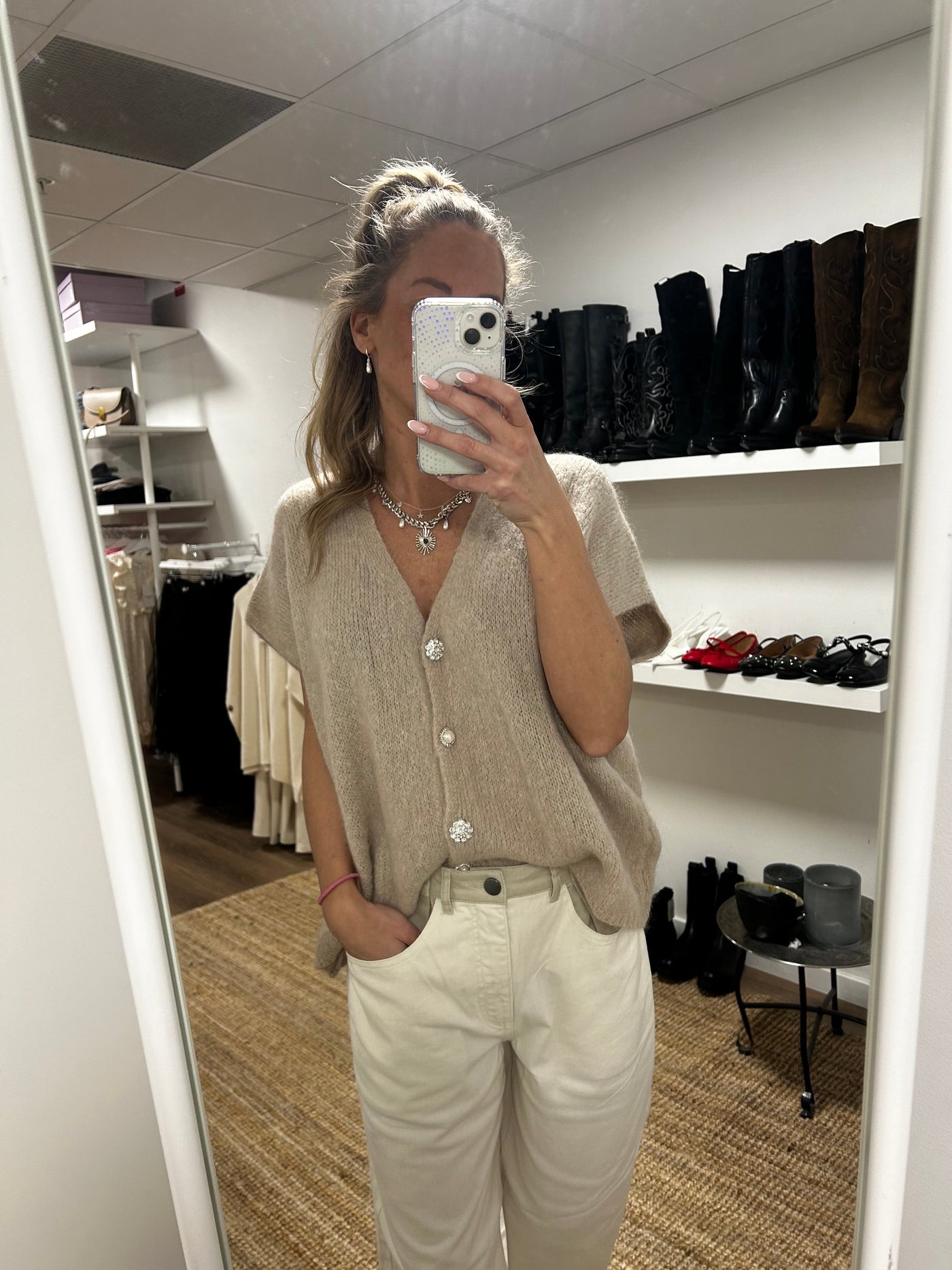 Roro Diamond Väst Beige