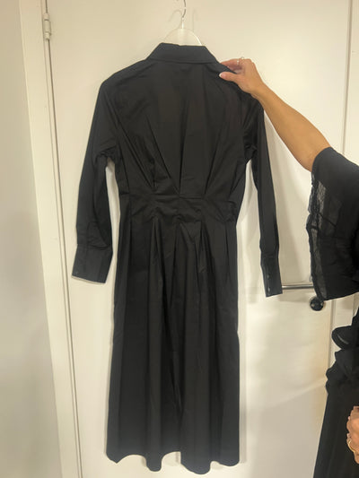 Poppycc shirtlong dress black