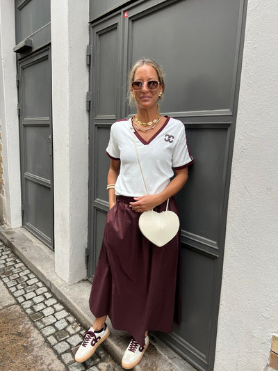Yara poplin skirt burgundy