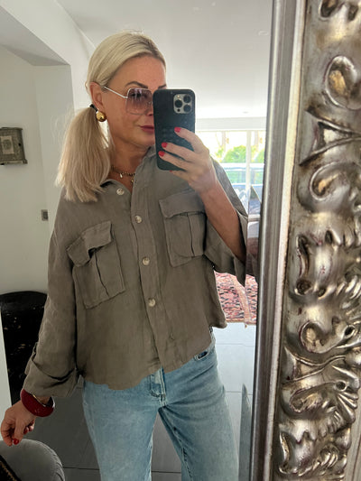 Vanja linneskjorta taupe