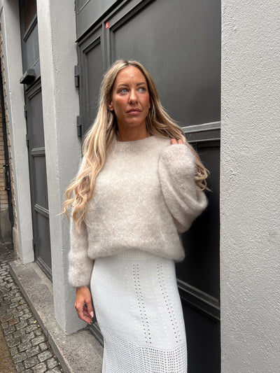 Roro Mohair rund hals långärm beige - 22348