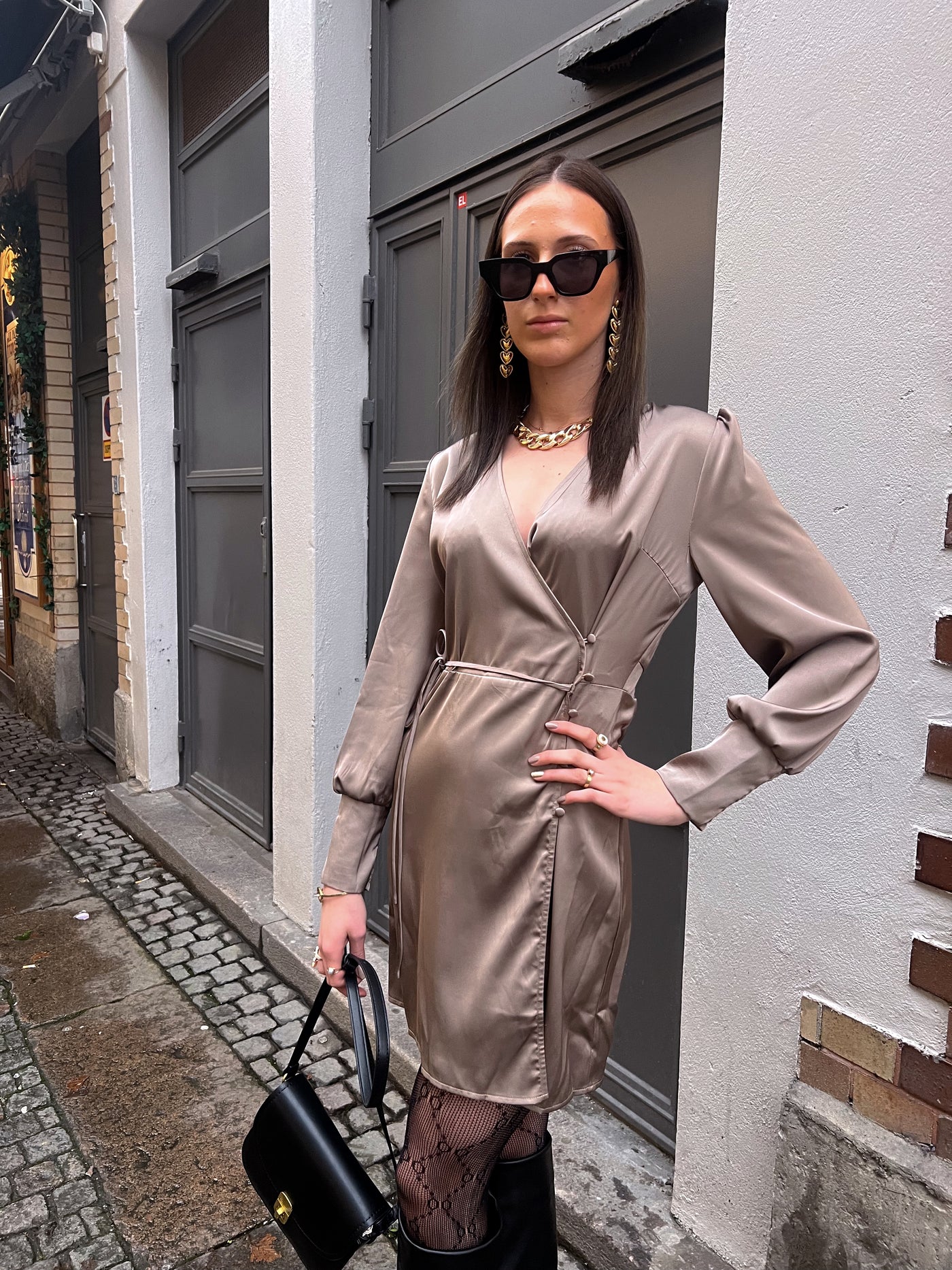 Ines satin dress