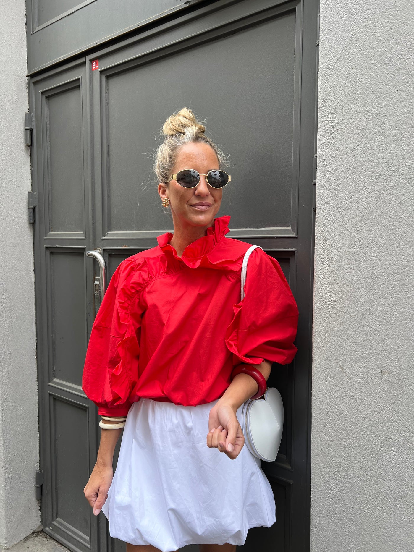 ANGELIAGO BLOUSE -RED