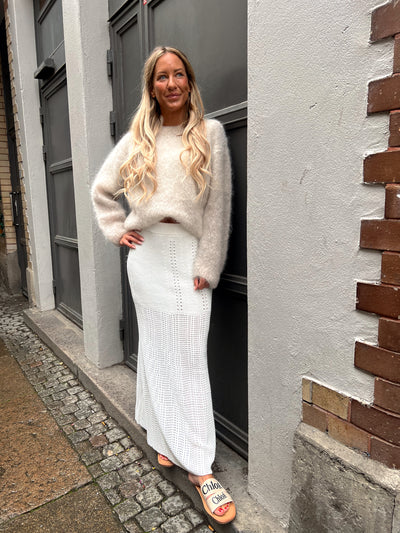 Roro Mohair rund hals långärm beige - 22348
