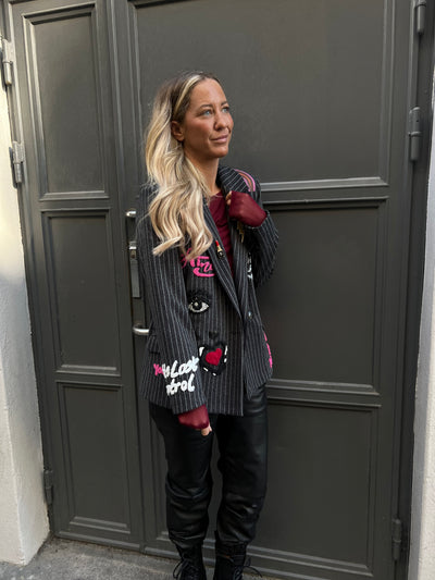 Grey stripe blazer