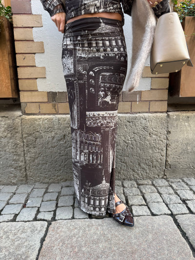 Mesh Paris Skirt Brown