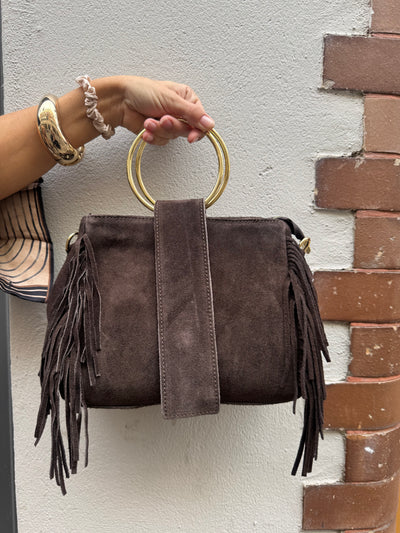 Maje Suede Bag Brown