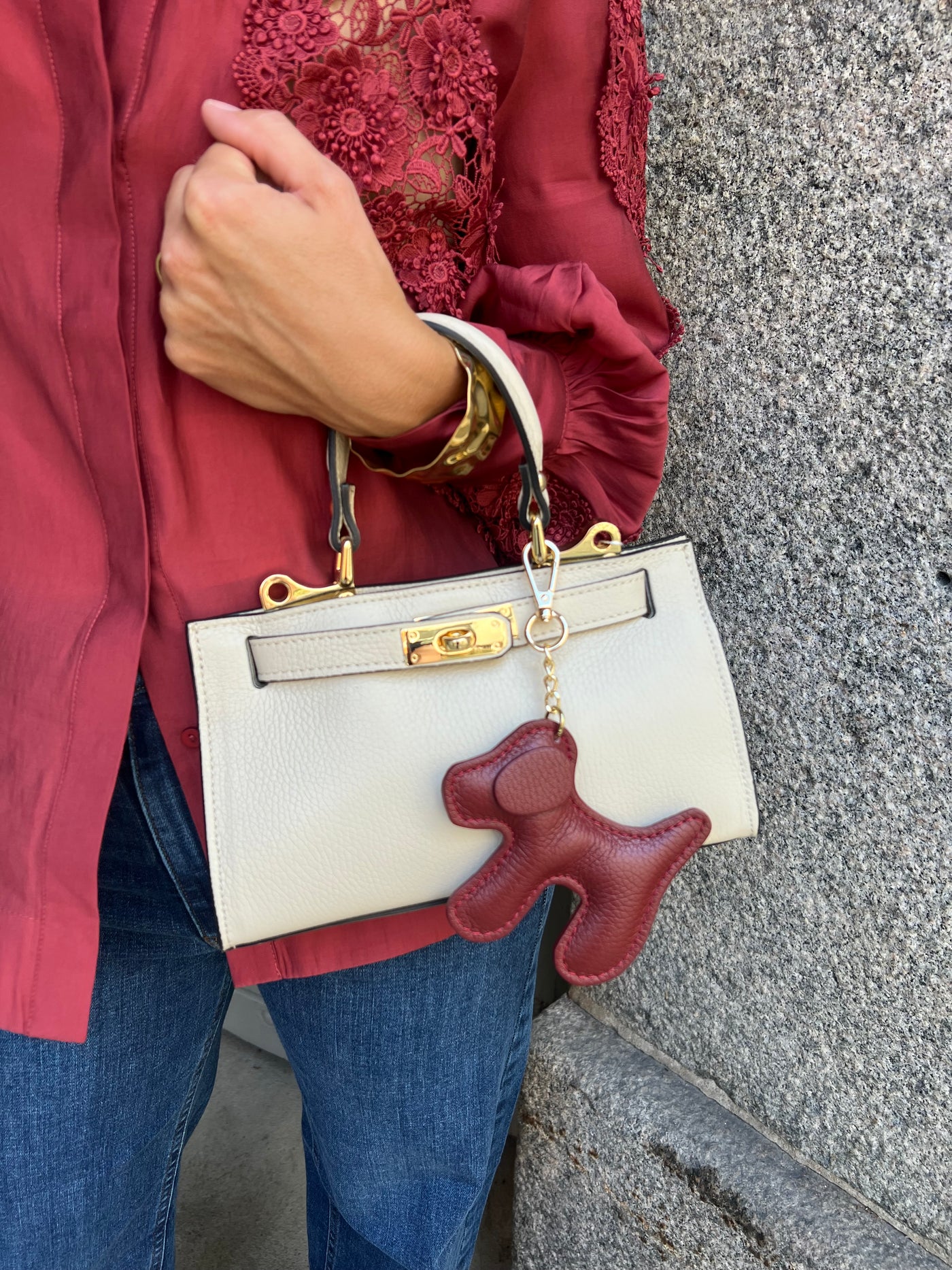 Lydia bag Smal ljus beige