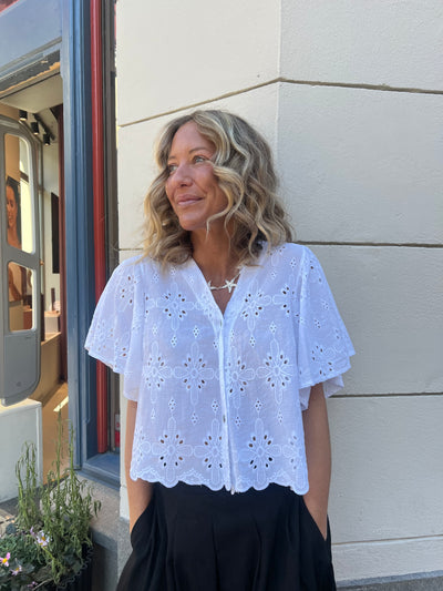 Sandro blouse white lace