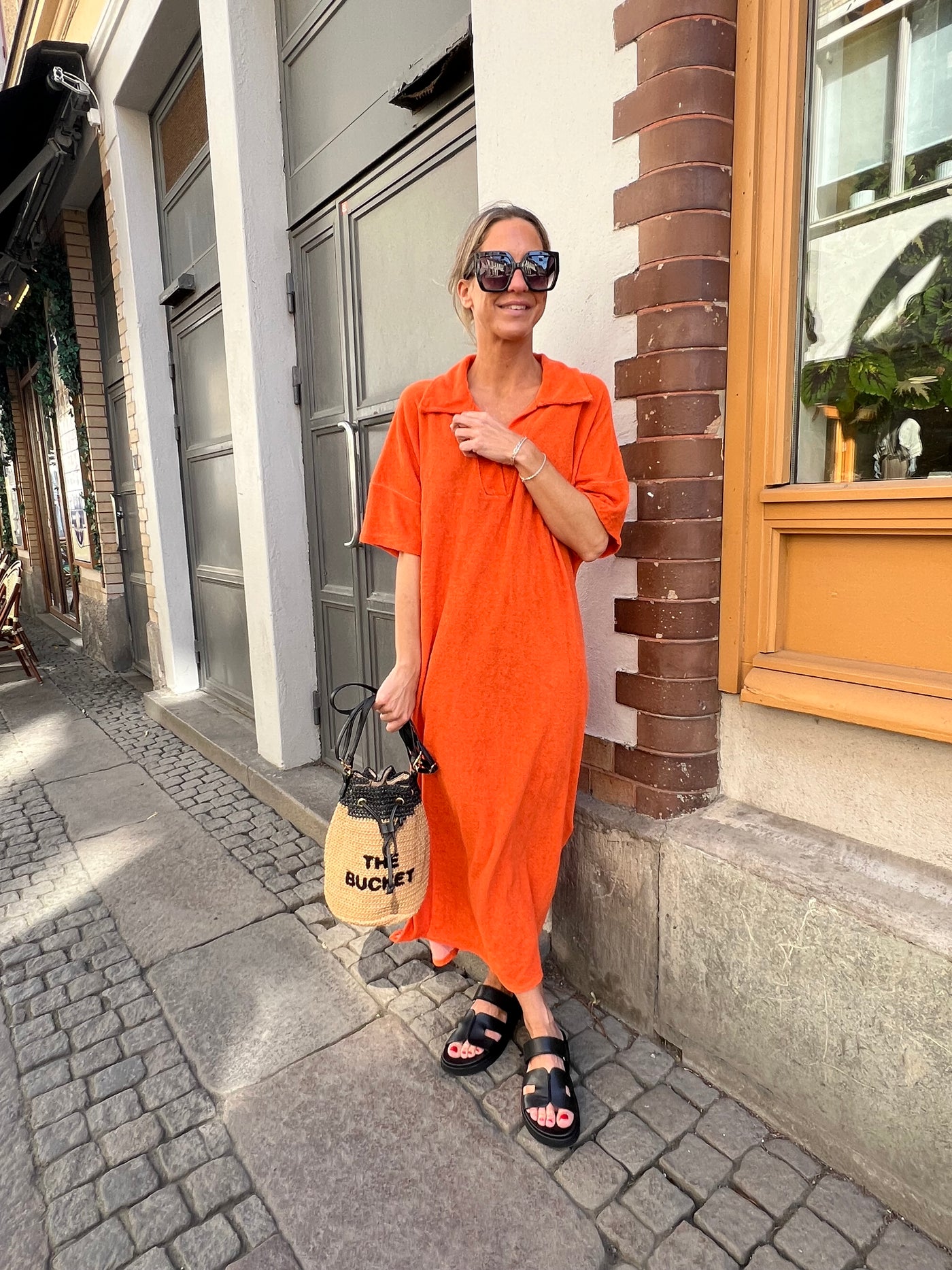 Frotté dress orange