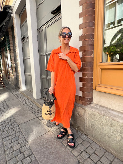 Frotté dress orange
