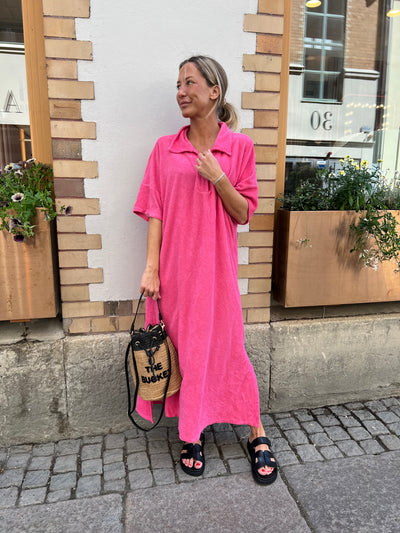 Frotté dress cerise