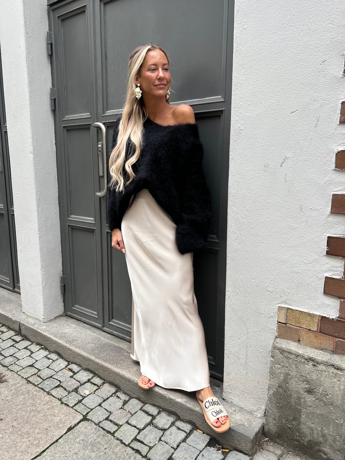 Roro Mohair svart v-ring - 23505