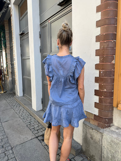 JAYLA S VOILE TOP SMOKE BLUE
