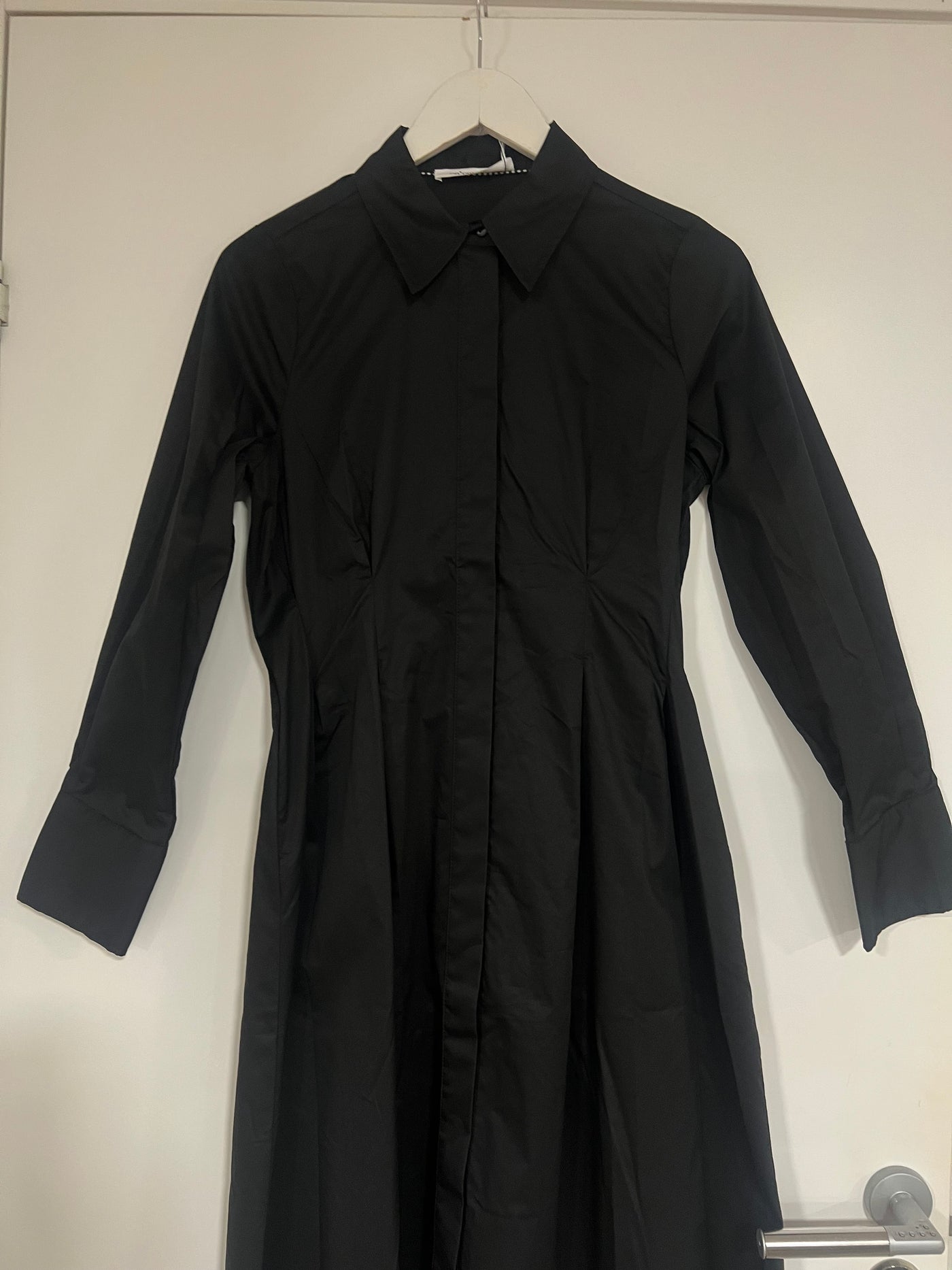 Poppycc shirtlong dress black