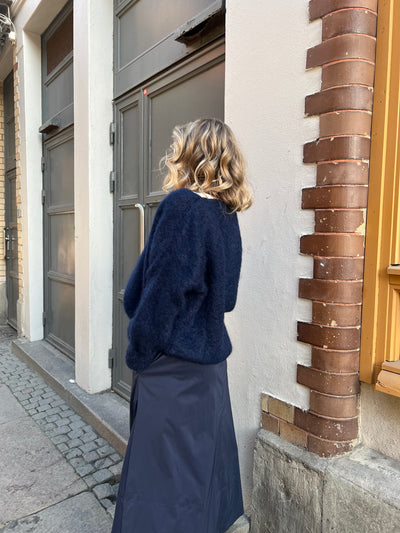 Roro Mohair navy V-ring - 23505