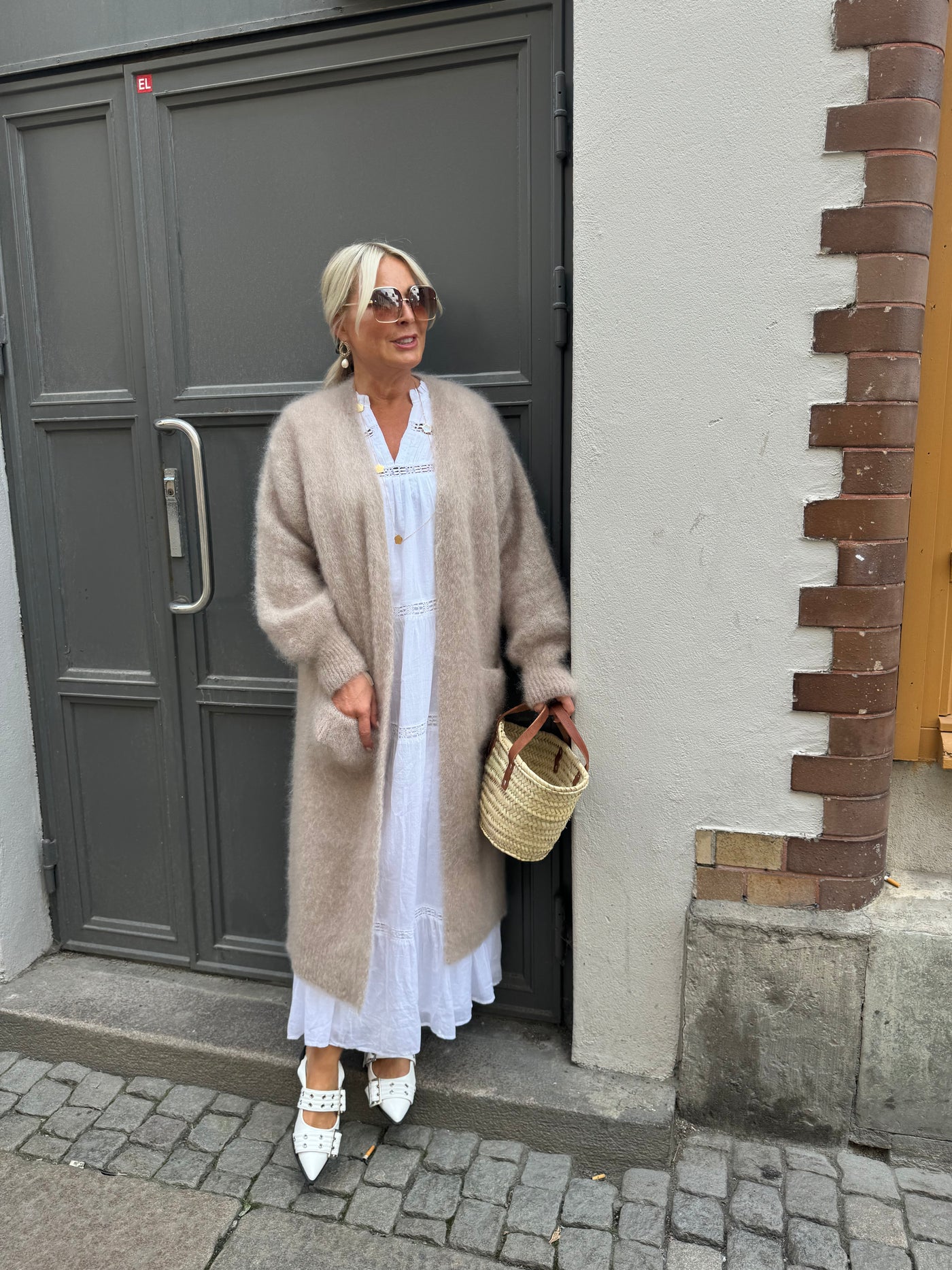 Roro mohair kofta Lång Dark Beige - 22313