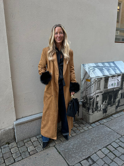 Coco lång mocka kappa i PU