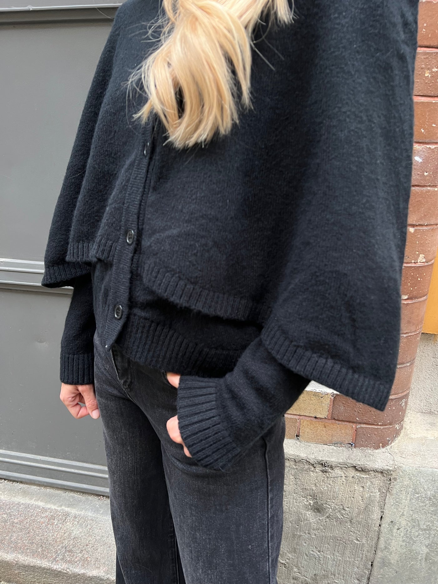 Poncho kofta svart 8539