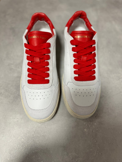 Leather mix red/white