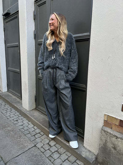 MICHELLE CHECK TAILOR TIE PANTS
