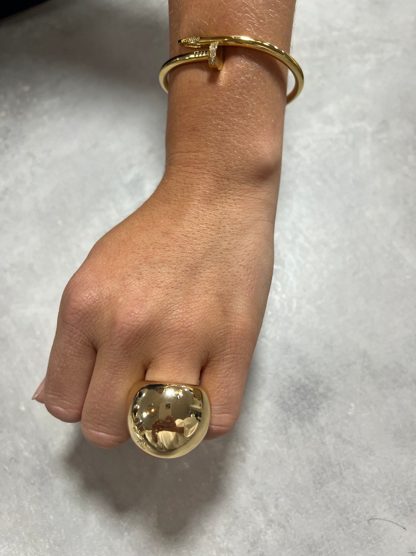 Bow ring big guld