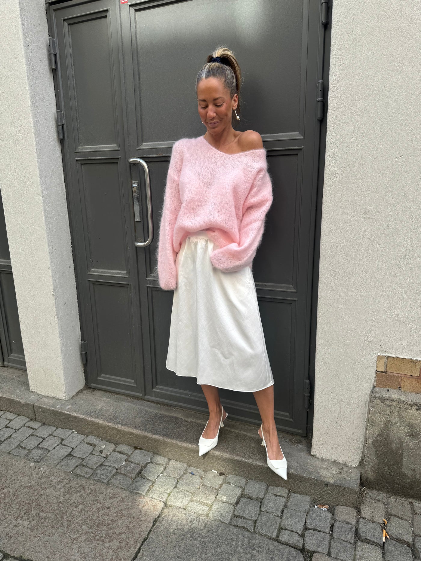 Roro Mohair light pink V-ring - 23505