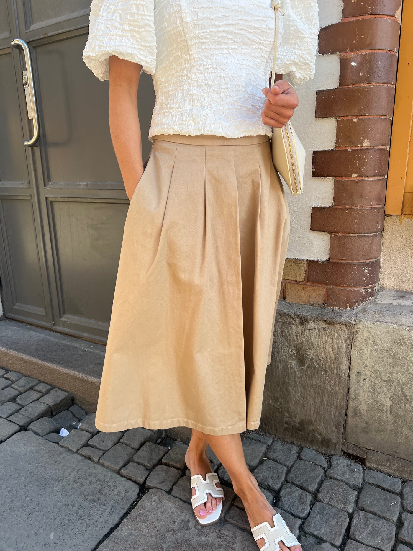 MORISETTE SOLAR SKIRT IN beige