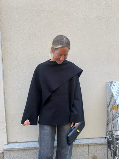 Carrie Cape Cardigan Black H888