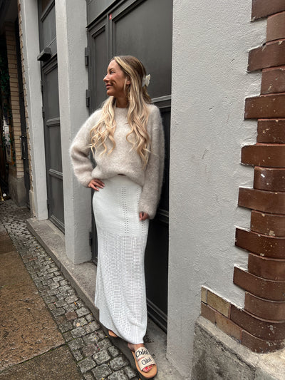Roro Mohair rund hals långärm beige - 22348
