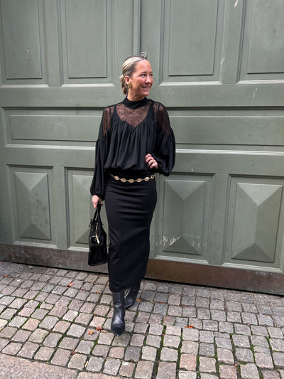 Co’Couture Mingo Mix Lace Blouse – Black