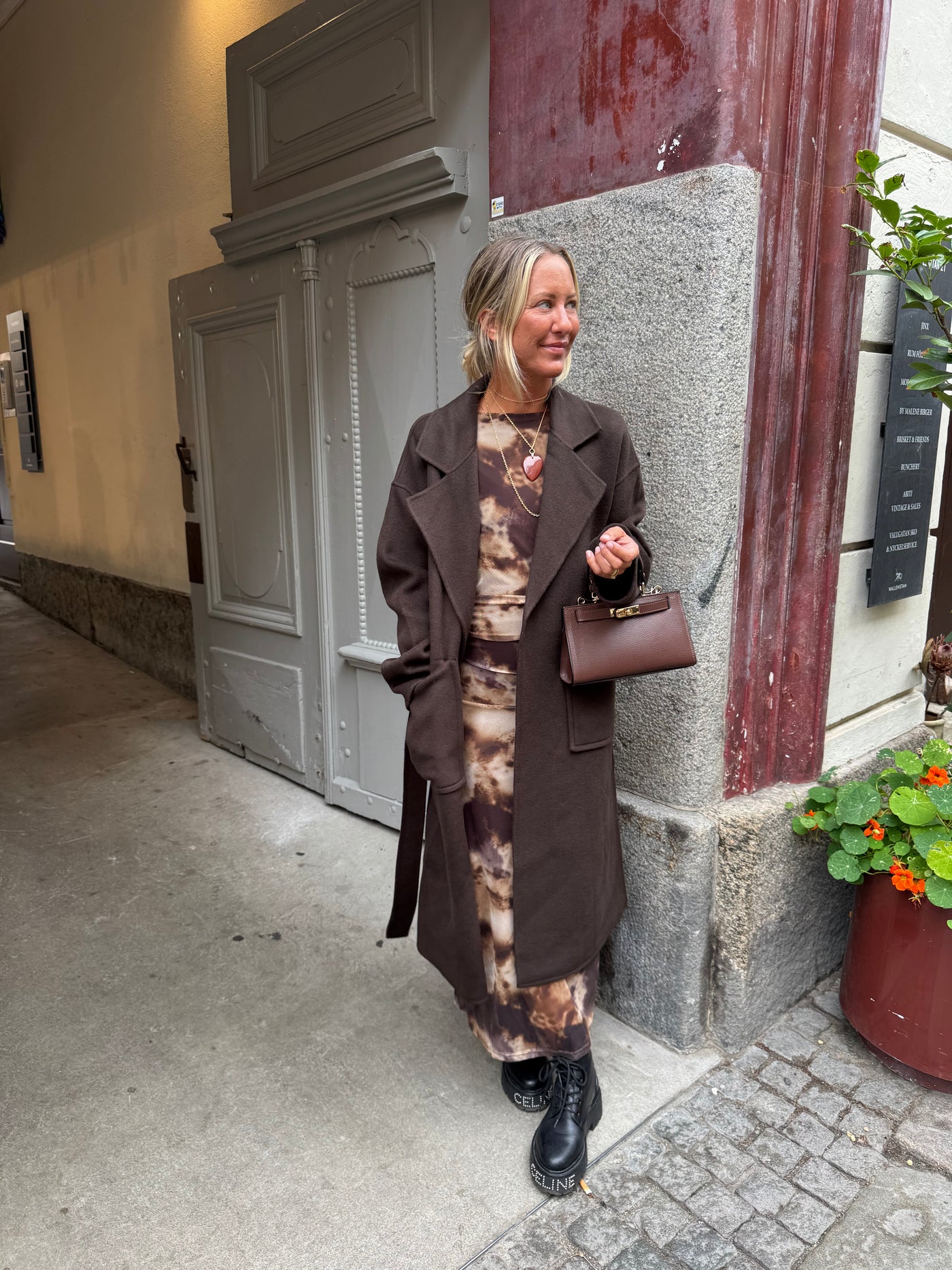 Ellie Long  Woll Jacket brown & black