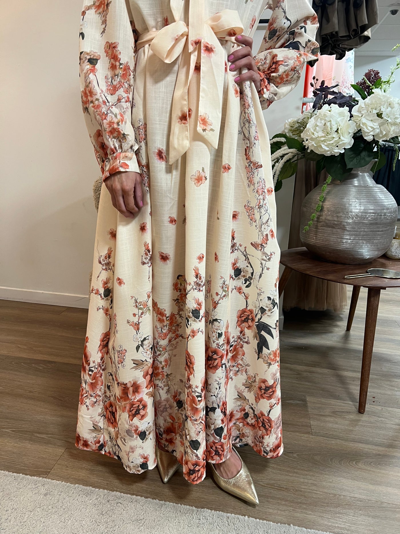 Hailey Dress Cream/aprikos
