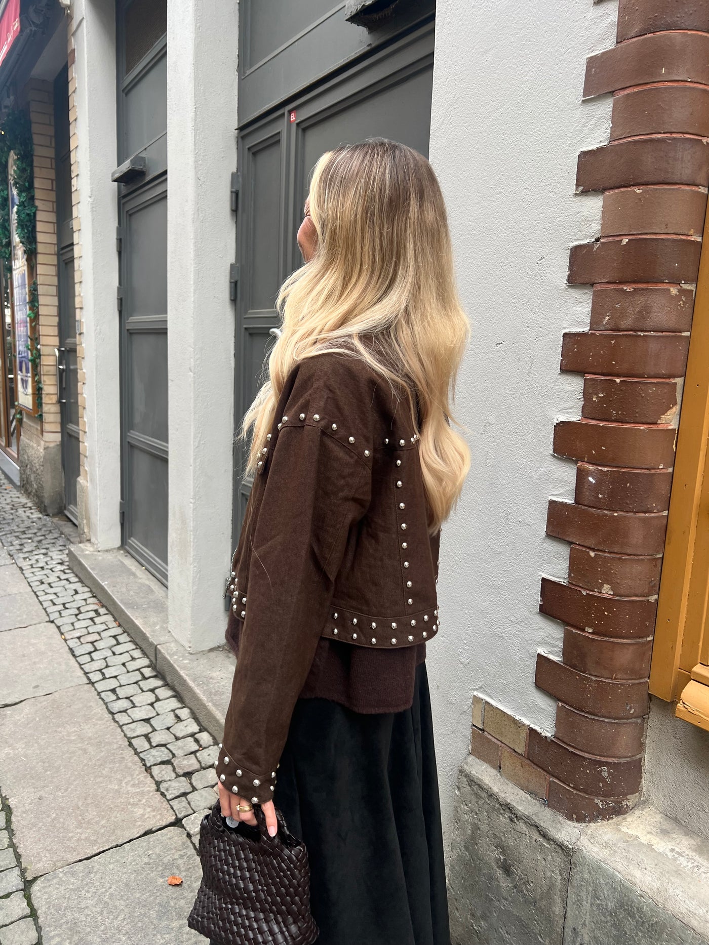 Denim jacket short  brown 8361