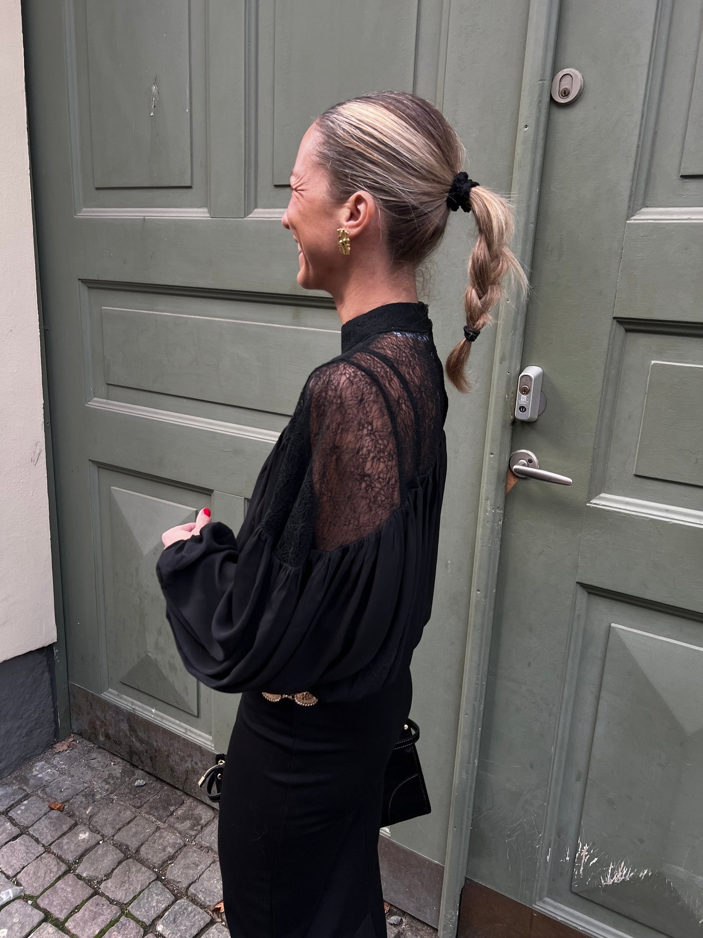 Co’Couture Mingo Mix Lace Blouse – Black