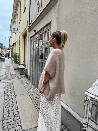 Roro mohair v-ring sand väst - 23613
