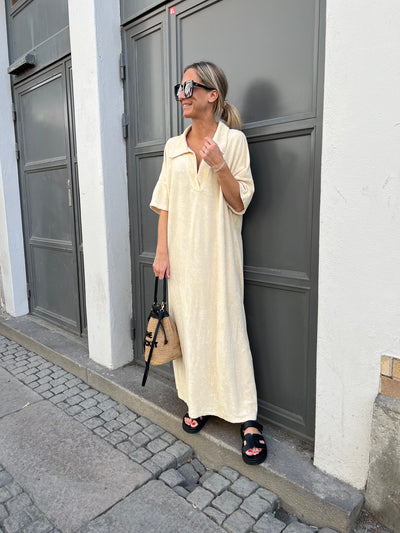 Frotté dress ljusbeige