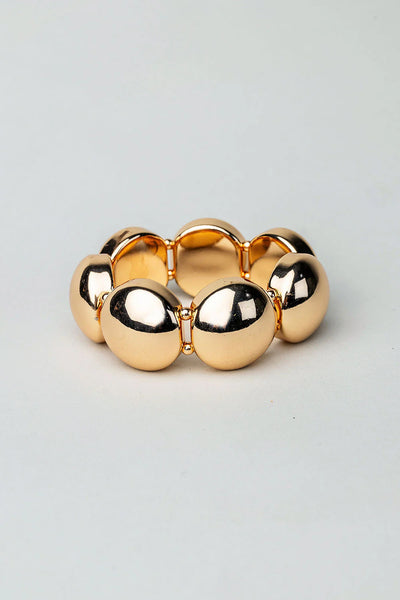 BIG ELASTIC BRACELET SILVER/GULD
