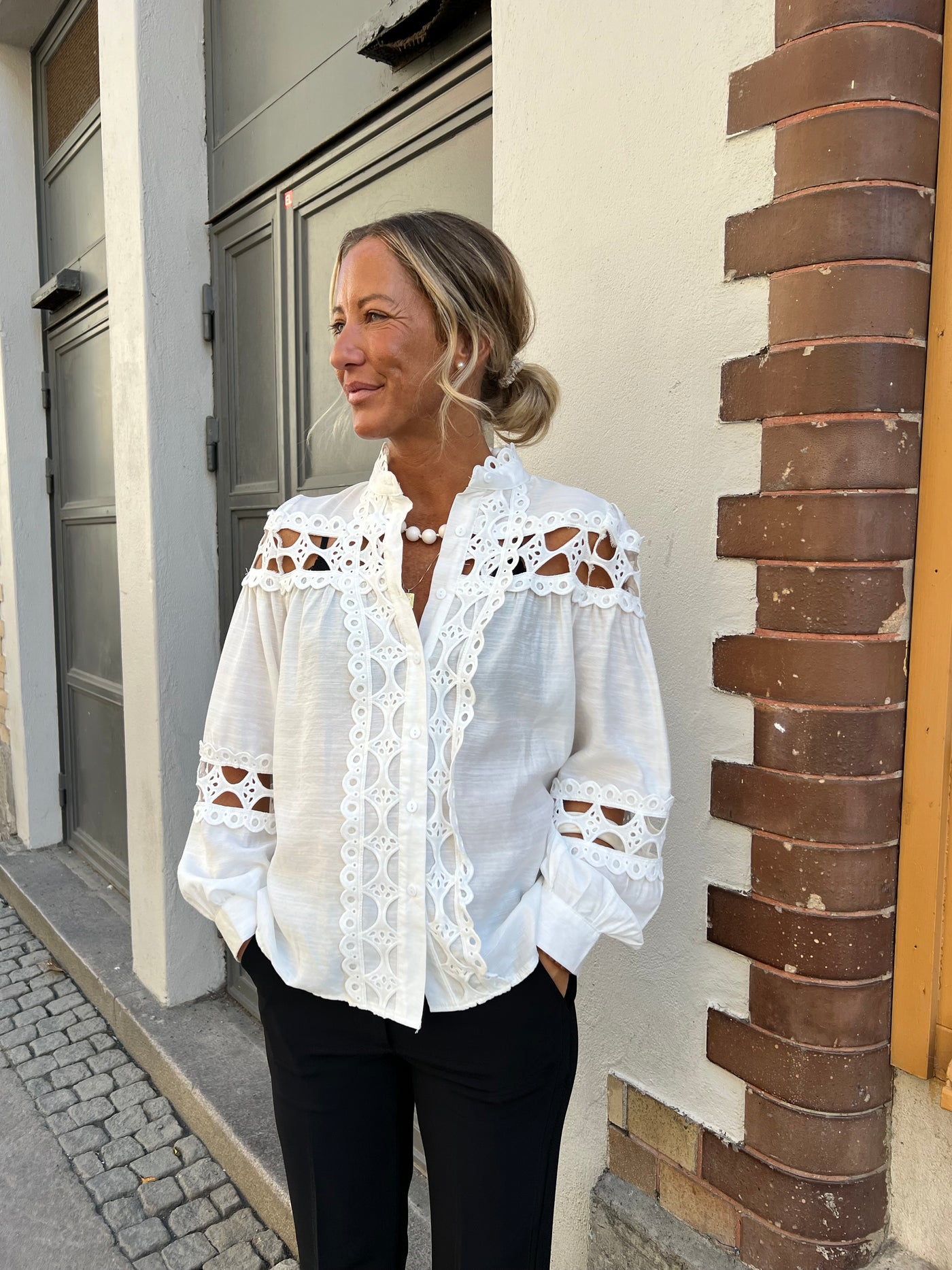 Johanna lace blouse vit 5868