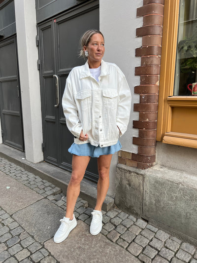 Jeansjacka ny over size vit
