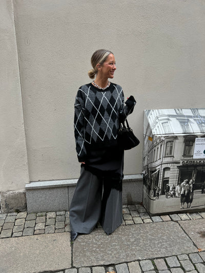 Copper rutig tröja svart / grå