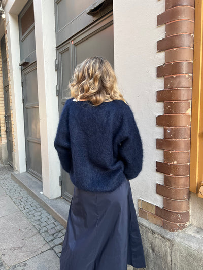 Roro Mohair navy V-ring - 23505