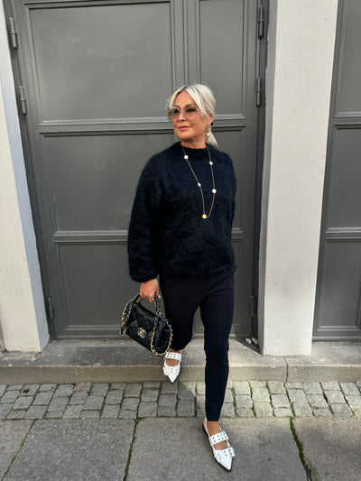 Roro Mohair Rundhals svart - 22348