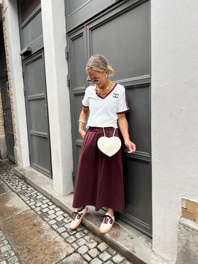 Yara poplin skirt burgundy