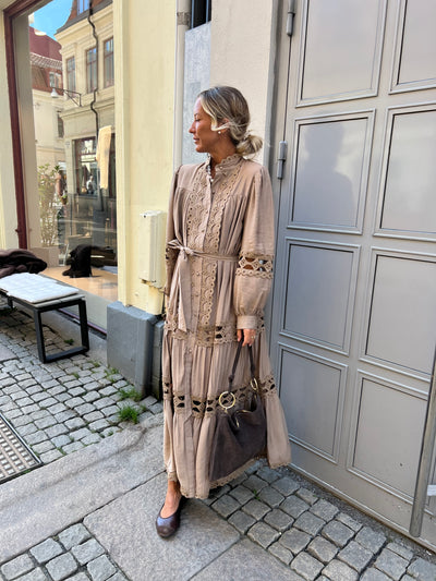 Lace Long Dress latte - R1598