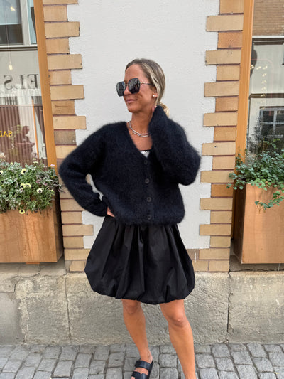 Roro mohair kofta new v hals Black - 23356